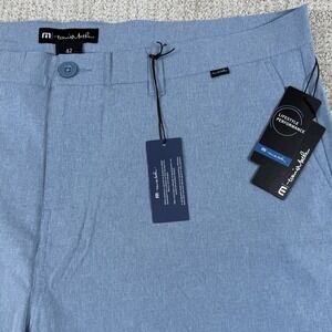 NWT Travis Matthew Mens 42 Beck Blue 9" Performance Golf Shorts